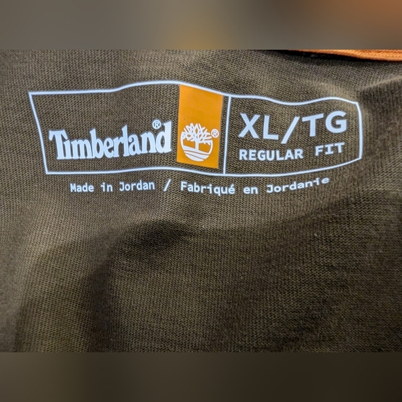 Timberland Men's Logo Green Long Sleeve cotton Tee Size XL - Picture 6 of 11